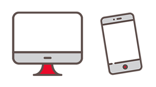 Computer and cell phone icon