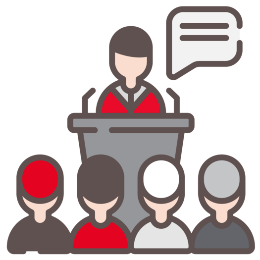 Icon of people at a conference