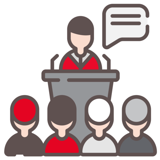 Icon of people at a conference