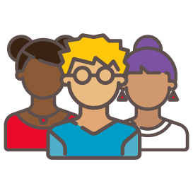 group of teens illustration