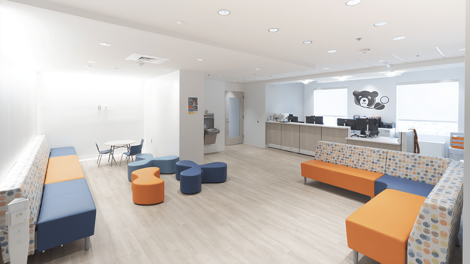 Patient waiting area and the reception area
