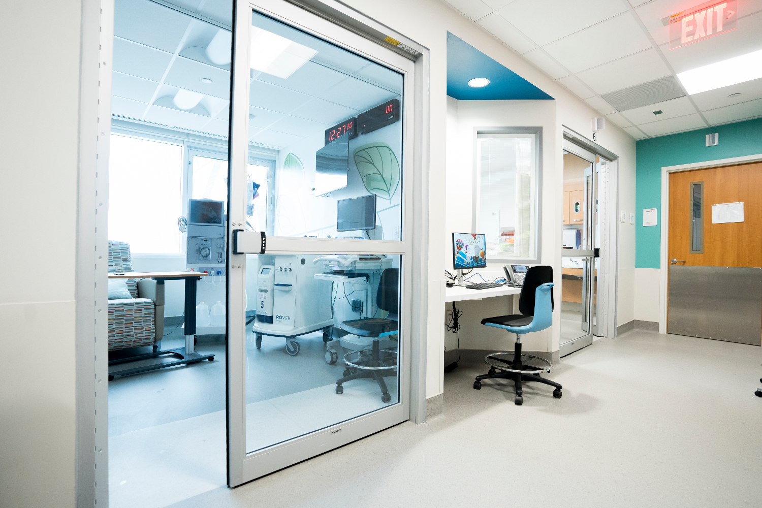 Dialysis clinic hallway