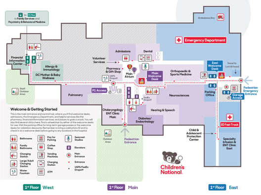 Map of main hospital level 1