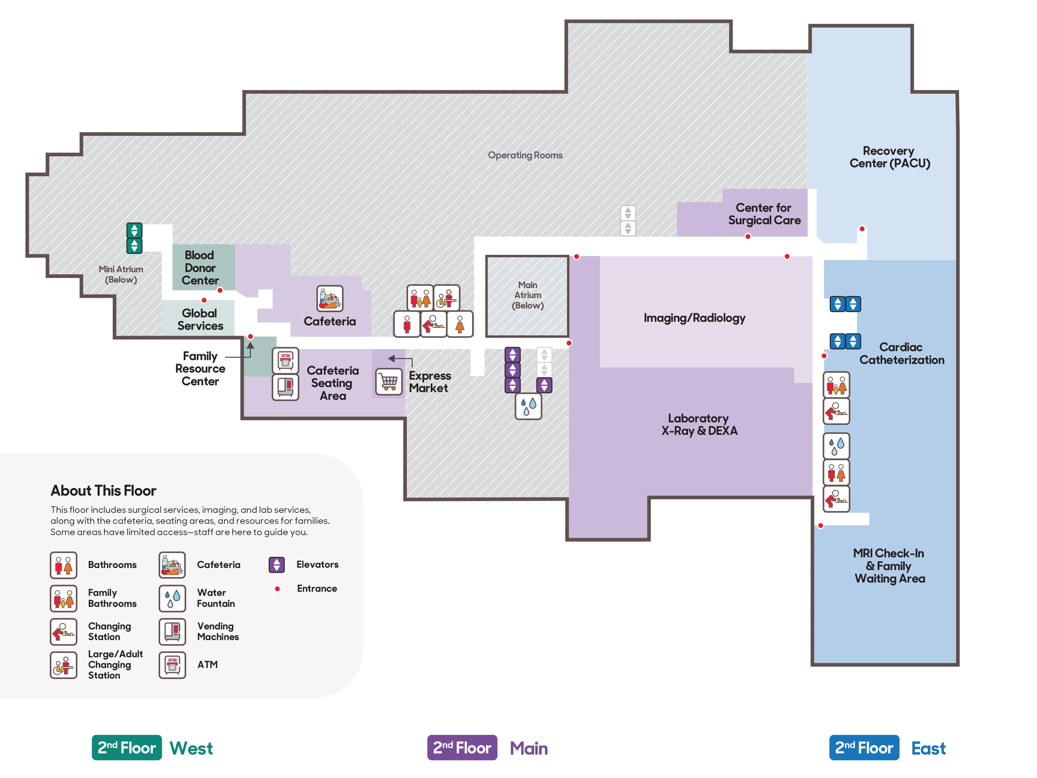 Map of main hospital level 2