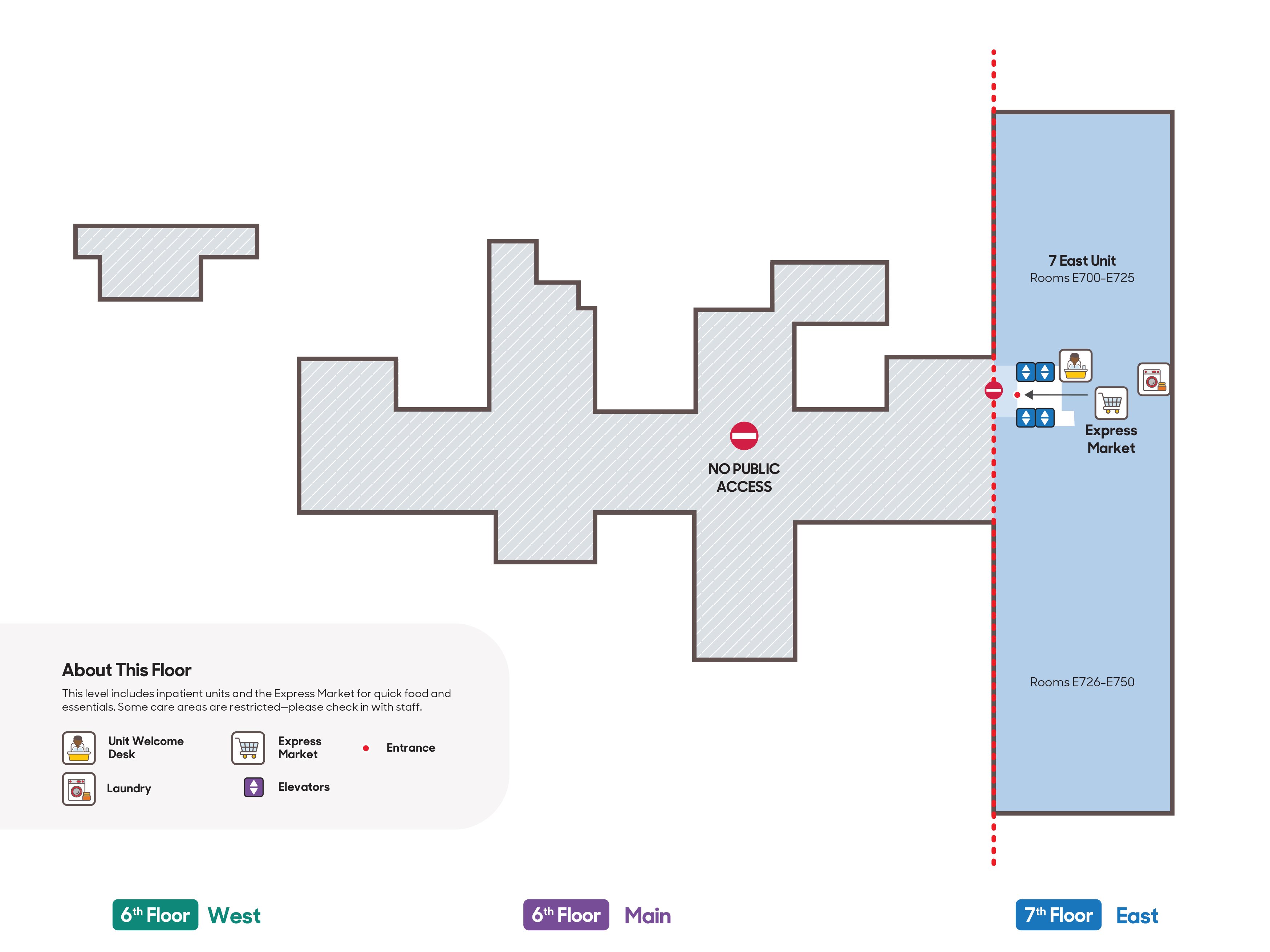 Map of main hospital level 6