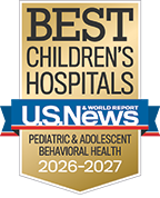 U.S. News & World Report - Best Children's Hospitals: Pediatric & Adolescent Behavioral Health 2026-2027 badge