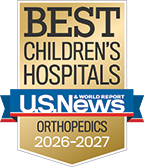 U.S. News & World Report - Best Children's Hospitals: Orthopaedics 2026-2027 badge