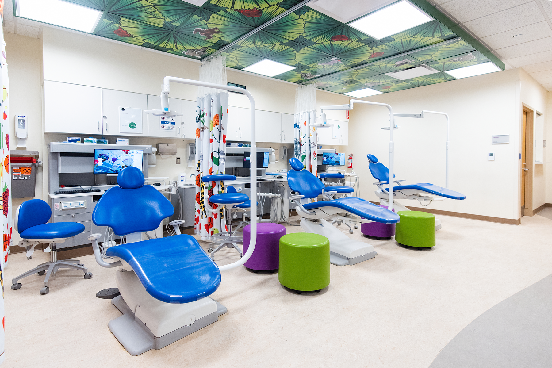 Group of dentist chairs