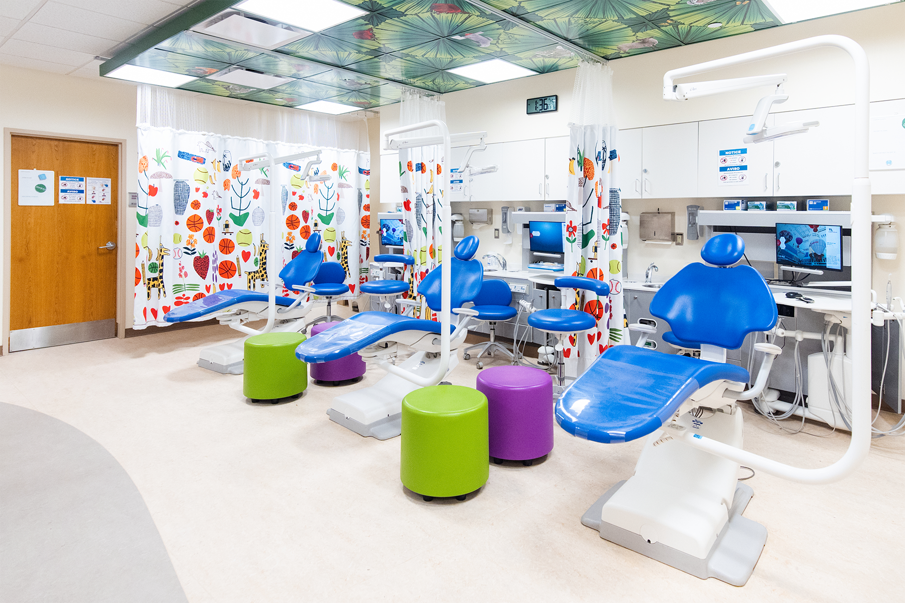 Group of dentist chairs