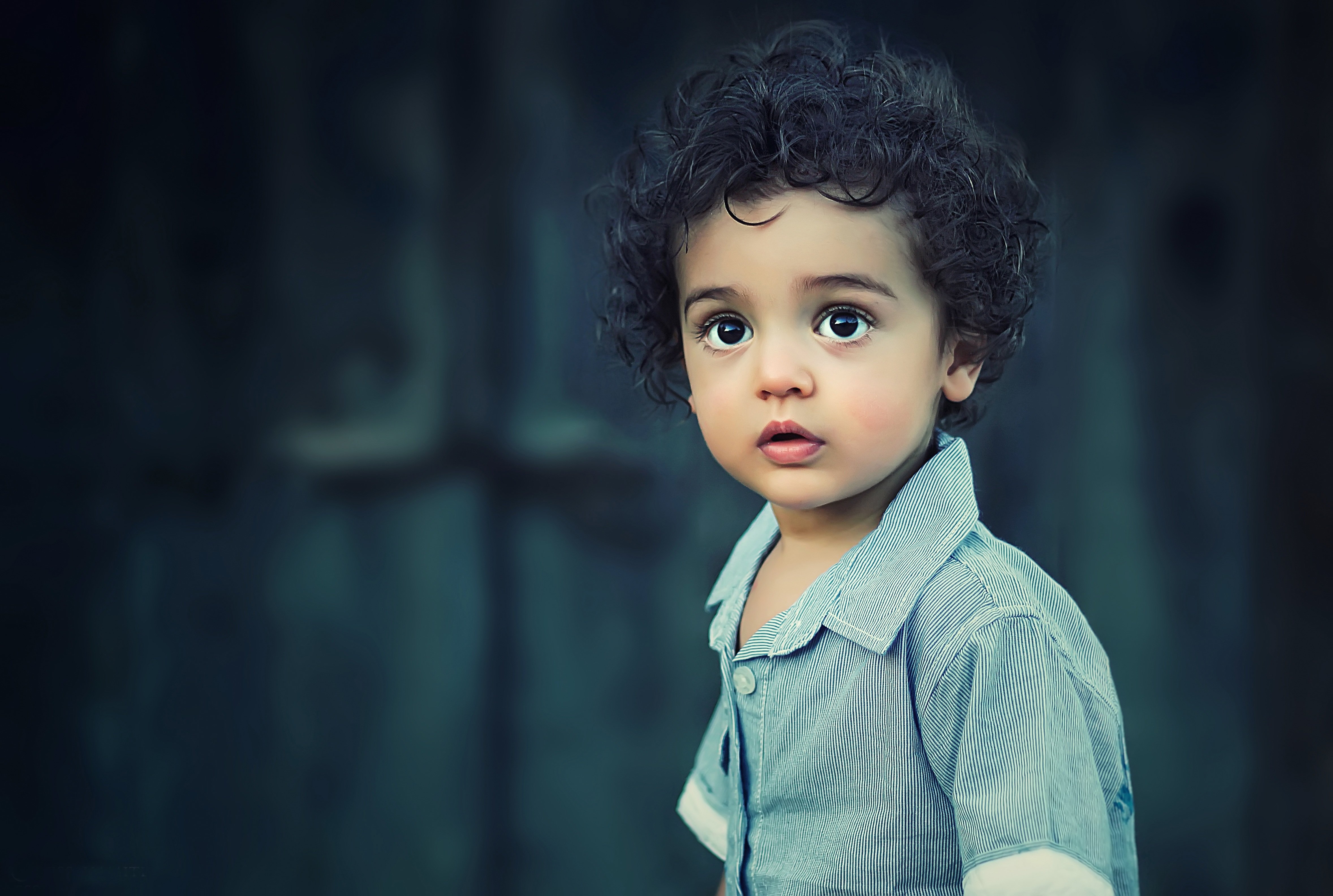 young girl looking forward
