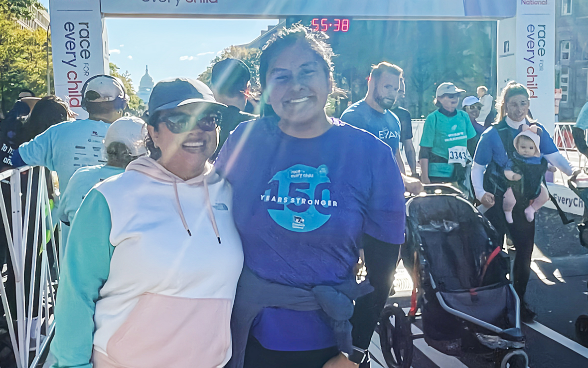 Wendy smiling at the camera at the Race for Every Child.