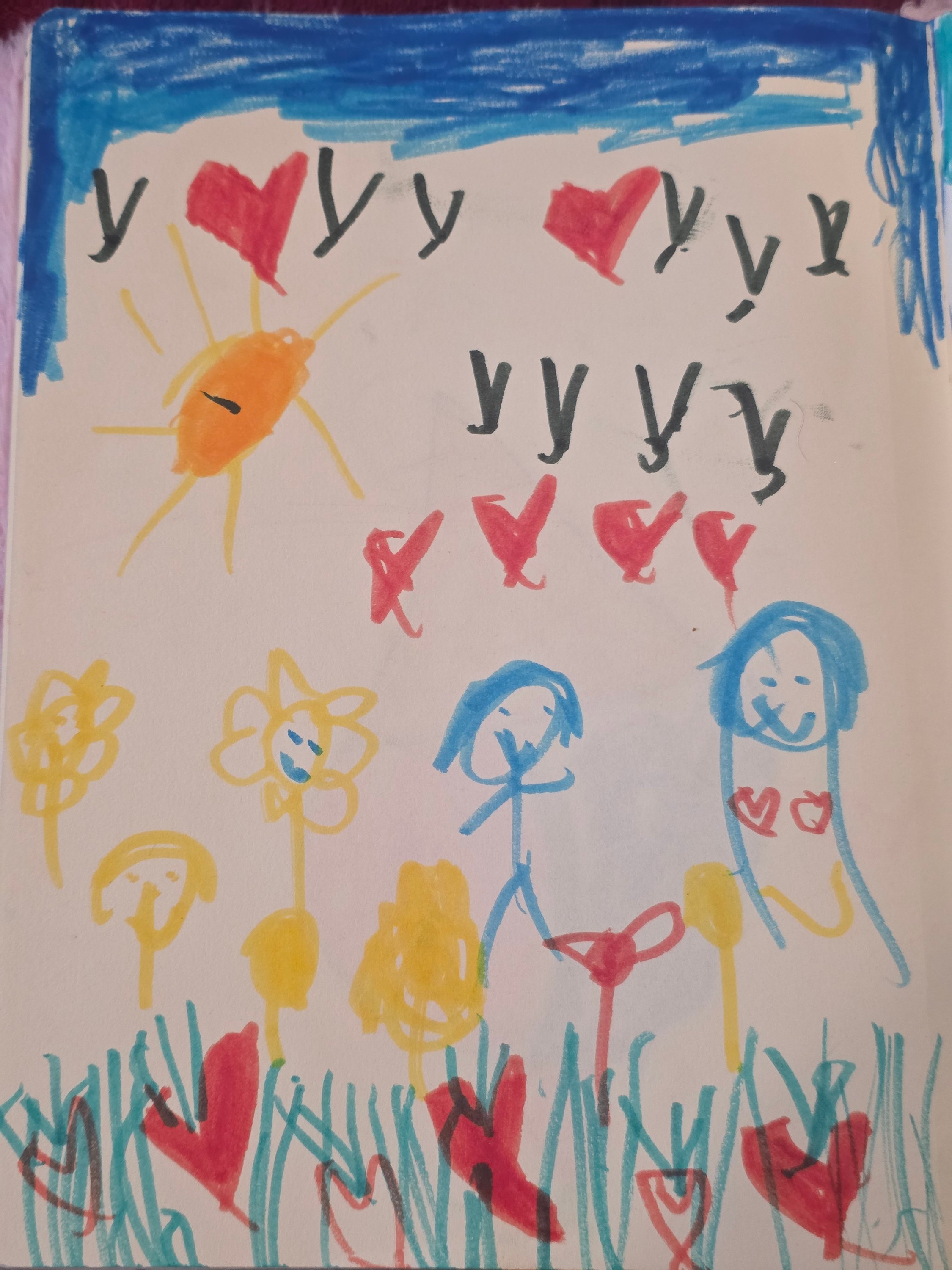 Patient Shivani drawing artwork.