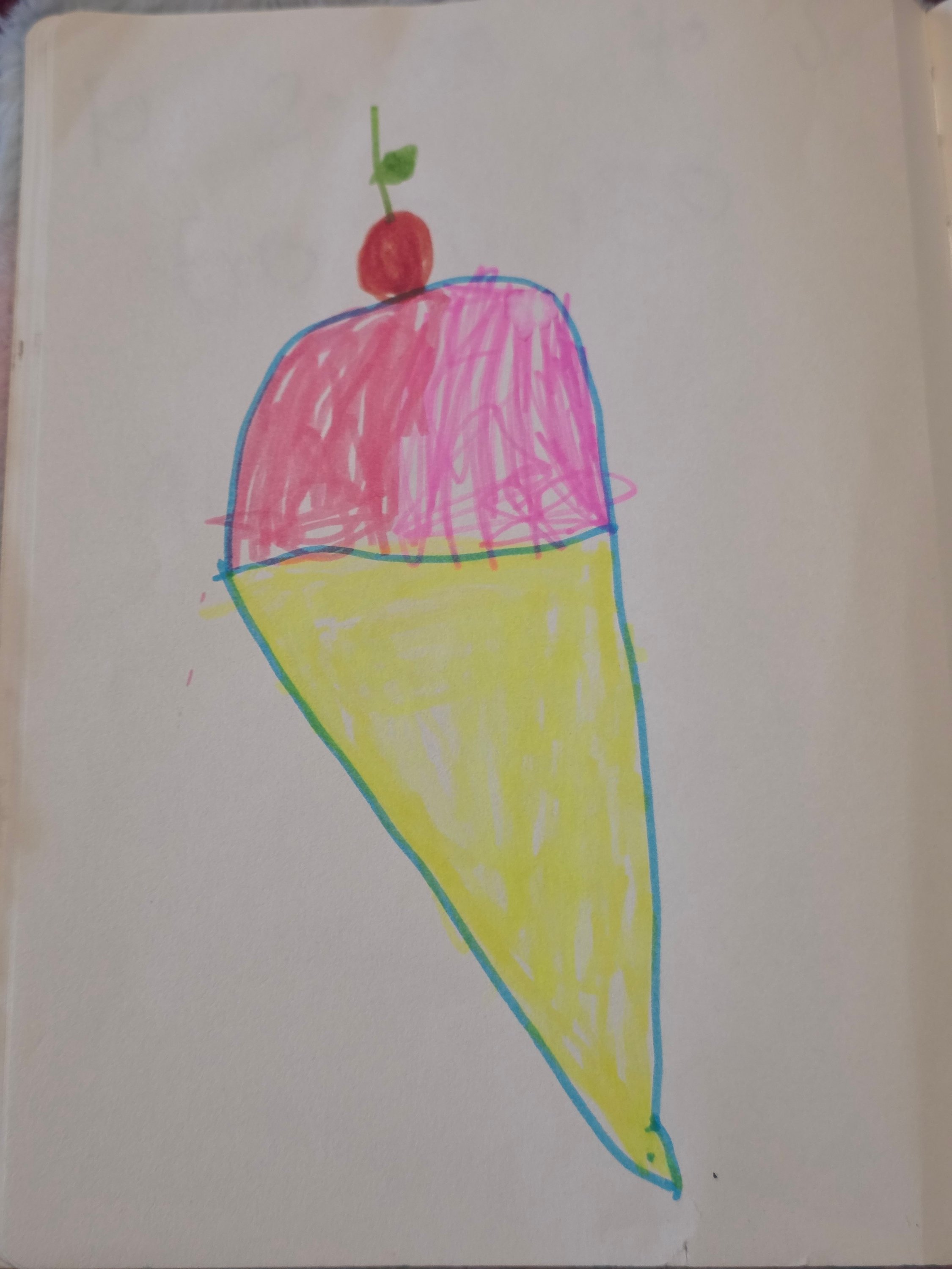 Patient Shivani ice cream artwork.